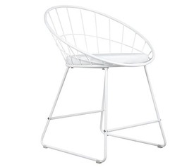 Πολυθρόνα Μεταλλική BETULA Με Μαξιλάρι Λευκό 58x51x72cm