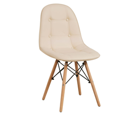 Καρέκλα PEEP Μπεζ PVC/Ξύλο 44x52.5x84cm