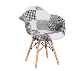 Καρέκλα FALKON Patchwork Ύφασμα/Ξύλο 62x59x82cm