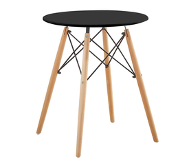 Τραπέζι RAPTOR Μαύρο MDF/Ξύλο Ø60x70cm