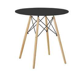 Τραπέζι RAPTOR Μαύρο MDF/Ξύλο Φ70x74cm