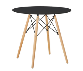 Τραπέζι ArteLibre RAPTOR Μαύρο MDF/Ξύλο Φ80x74cm