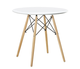 Τραπέζι ArteLibre RAPTOR Λευκό MDF/Ξύλο Φ80x74cm