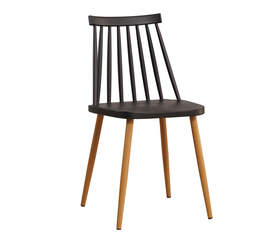 Καρέκλα CYGNET Μαύρο/Φυσικό PP/Μέταλλο 42x46x80cm