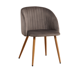 Καρέκλα KINGFISHER Σκούρο Γκρι Βελούδο/Μέταλλο/Ξύλο 54x55x83cm