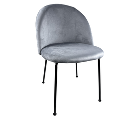 Καρέκλα Τραπεζαρίας TROUTMAN Γκρι/Μαύρο Βελούδο/Μέταλλο 58x50x80cm