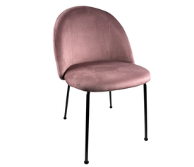Καρέκλα Τραπεζαρίας TROUTMAN Σάπιο Μήλο/Μαύρο Βελούδο/Μέταλλο 58x50x80cm