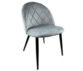 Καρέκλα Τραπεζαρίας NICHOLAS Γκρι/Μαύρο Βελούδο/Μέταλλο 58x50x80cm