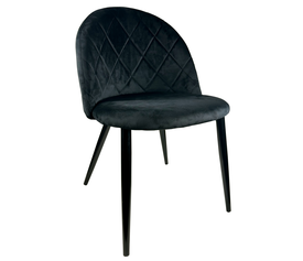 Καρέκλα Τραπεζαρίας NICHOLAS Μαύρο Βελούδο/Μέταλλο 58x50x80cm
