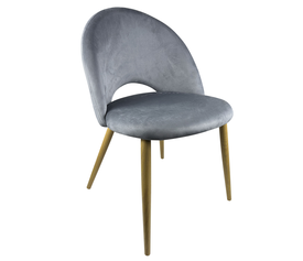 Καρέκλα Τραπεζαρίας WOODSIDE Γκρι/Φυσικό Βελούδο/Μέταλλο 58x50x80cm