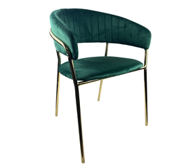 Καρέκλα Τραπεζαρίας MINTHORNE Κυπαρισσί/Χρυσό Βελούδο/Μέταλλο 54x53x80cm