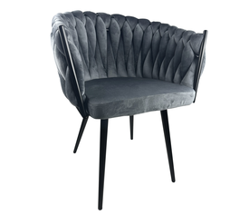 Καρέκλα Τραπεζαρίας JENNINGS Γκρι/Μαύρο Βελούδο/Μέταλλο 55x60x80cm