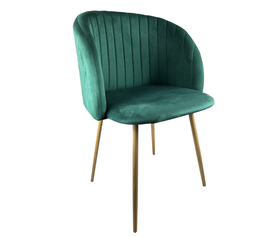 Καρέκλα Τραπεζαρίας KINGFISHER Κυπαρισσί/Φυσικό Βελούδο/Μέταλλο 54x55x83cm