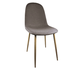 Καρέκλα Τραπεζαρίας TOUKAN Καφέ/Φυσικό Ύφασμα/Μέταλλο 53x44x86cm