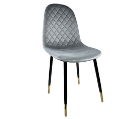 Καρέκλα Τραπεζαρίας BEDFORD Γκρι/Μαύρο Βελούδο/Μέταλλο 53x44x86cm