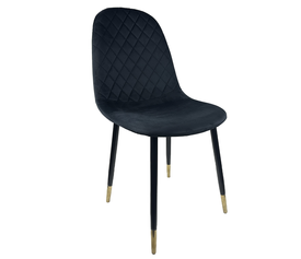 Καρέκλα Τραπεζαρίας BEDFORD Μαύρο Βελούδο/Μέταλλο 53x44x86cm