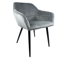Καρέκλα Τραπεζαρίας GRAHAM Γκρι/Μαύρο Βελούδο/Μέταλλο 57x43x82cm
