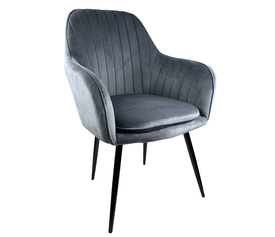 Καρέκλα Τραπεζαρίας MYRTLE Γκρι/Μαύρο Βελούδο/Μέταλλο 57x43x82cm