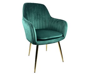 Καρέκλα Τραπεζαρίας MYRTLE Κυπαρισσί/Χρυσό Βελούδο/Μέταλλο 57x43x82cm