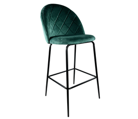 Σκαμπό Bar UNDERHILL Κυπαρισσί/Μαύρο Βελούδο/Μέταλλο 45x53x107cm