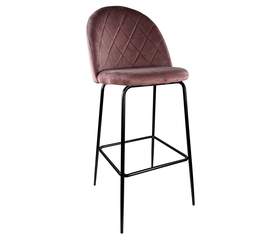 Σκαμπό Bar UNDERHILL Σάπιο Μήλο/Μαύρο Βελούδο/Μέταλλο 45x53x107cm