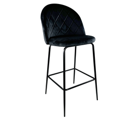 Σκαμπό Bar ArteLibre UNDERHILL Γκρι/Μαύρο Βελούδο/Μέταλλο 45x53x107cm