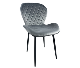 Καρέκλα Τραπεζαρίας LOWERY Γκρι/Μαύρο Βελούδο/Μέταλλο 59x52x82cm