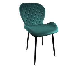 Καρέκλα Τραπεζαρίας LOWERY Πράσινο/Μαύρο Βελούδο/Μέταλλο 59x52x82cm