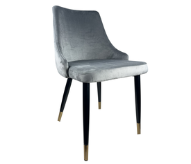 Καρέκλα Τραπεζαρίας QUEENS Γκρι/Μαύρο Βελούδο/Μέταλλο 51x58x83cm