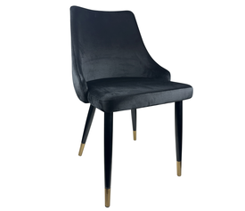 Καρέκλα Τραπεζαρίας QUEENS Μαύρο Βελούδο/Μέταλλο 51x58x83cm