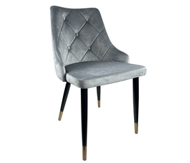 Καρέκλα Τραπεζαρίας MANHATTAN Γκρι/Μαύρο Βελούδο/Μέταλλο 49x53x88cm