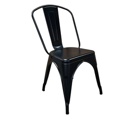 Καρέκλα Βιομηχανικού Τύπου Vintage TOLIKO Μαύρο Ματ Μέταλλο 44x49x84cm