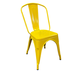 Καρέκλα Βιομηχανικού Τύπου Vintage TOLIKO Κίτρινο Μέταλλο 44x49x84cm