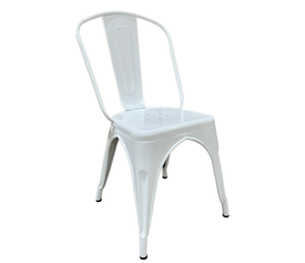 Καρέκλα Βιομηχανικού Τύπου Vintage TOLIKO Λευκό Μέταλλο 44x49x84cm