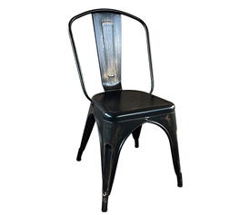 Καρέκλα Βιομηχανικού Τύπου Vintage TOLIKO Μαύρο Αντικέ Μέταλλο 44x49x84cm