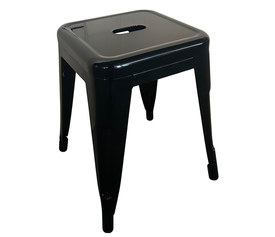 Σκαμπό Βιομηχανικού Τύπου Vintage VELINO Μαύρο Μέταλλο 38x38x45cm