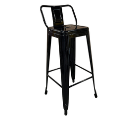 Σκαμπό Bar Βιομηχανικού Τύπου Vintage MOLERO Μαύρο Μέταλλο 43x43x94cm