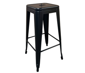 Σκαμπό Bar Βιομηχανικού Τύπου Vintage SILANO Μαύρο Ματ Μέταλλο 42x42x76cm