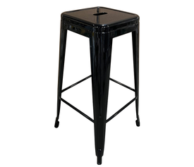 Σκαμπό Bar Βιομηχανικού Τύπου Vintage SILANO Μαύρο Μέταλλο 42x42x76cm