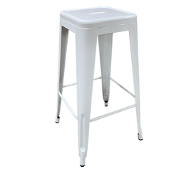 Σκαμπό Bar Βιομηχανικού Τύπου Vintage SILANO Λευκό Μέταλλο 42x42x76cm