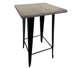 Τραπέζι Bar Βιομηχανικού Τύπου Vintage ARTEKTO Μαύρο/Καφέ Μέταλλο/Ξύλο 60x60x103cm
