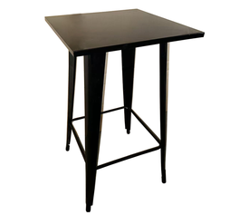 Τραπέζι Bar Βιομηχανικού Τύπου Vintage ARTEKTO Μαύρο Μέταλλο/Ξύλο 60x60x103cm