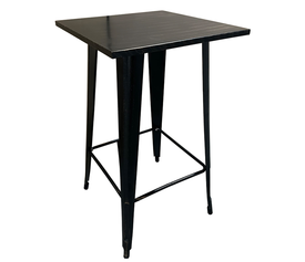 Τραπέζι Bar Βιομηχανικού Τύπου Vintage ARTEKTO Μαύρο Αντικέ Μέταλλο/Ξύλο 60x60x103cm