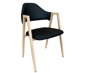 Καρέκλα Τραπεζαρίας SOLANA Μαύρο/Φυσικό PU/Μέταλλο 51x51x81cm