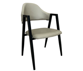 Καρέκλα Τραπεζαρίας SOLANA Cappuccino/Μαύρο PU/Μέταλλο 51x51x81cm