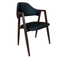 Καρέκλα Τραπεζαρίας SOLANA Μαύρο/Καρυδί PU/Μέταλλο 51x51x81cm