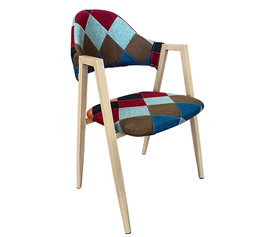 Καρέκλα Τραπεζαρίας SOLANA Patchwork Ύφασμα/Μέταλλο 51x51x81cm