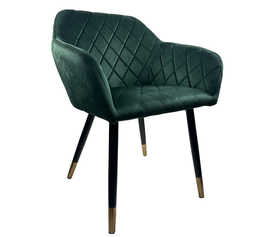 Καρέκλα Τραπεζαρίας ESPERANZA Πράσινο/Μαύρο Βελούδο/Μέταλλο 56x60x81cm