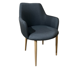 Καρέκλα Τραπεζαρίας LUZIA Γκρι/Φυσικό Ύφασμα/Μέταλλο 57x60x78cm