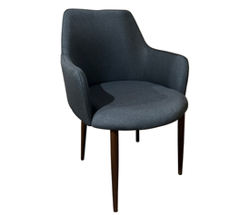 Καρέκλα Τραπεζαρίας LUZIA Γκρι/Καρυδί Ύφασμα/Μέταλλο 57x60x78cm